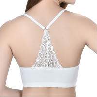 Sexy Seamless Lace Ice Silk Breathable Backless Sports Vest Bandeau Tube Top Bras
