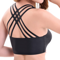 Sexy Silk Seamless Back Criss Cross Breathable Yoga Wrapped Chest Bra