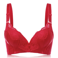 Sexy Smooth Gather Adjustment Comfort Thick Cup Bralette Sexy Lacy Button Push Up Underwire Bras