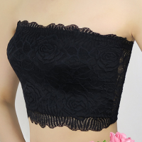 Sexy Soft Anti Expose Elastic Strapless Lace Wrapped Chest Pullover Bra Tube Tops