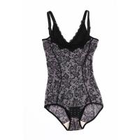 Sexy Soft U Neck Women Lace Printed Flower Body Shapewear