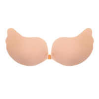 Sexy Strapless Front Button Invisible Bra Push Up Breast Stick Silicone Backless Lingerie