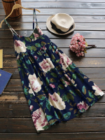 Sexy Women Spaghetti Strap Cotton Boho Floral Dress