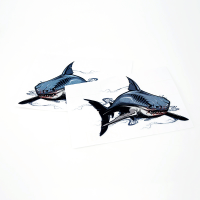 Shark And Bear Reflective Warning Label Car Stickers Auto Truck Vehicle Motorcycle Decal
