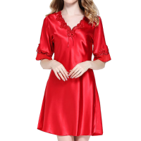 Silk Soft Half Sleeve Raw Cut Sleepwear
