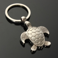 Silver 3d Sea Turtle Model Keyring Metal Key Chain Gift
