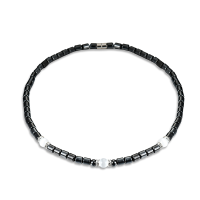 Simple Healing Jewelry Magnet Stone White Opal Chain Beaded Necklace For Men Women