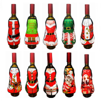 Small Apron Bottle Wine Cover Christmas Sexy Lady Dog Pinafore Red Wine Bottle Wrapper Holiday Bottle Clothes Dress