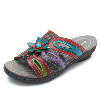 SOCOFY Bohemian Genuine Leather Slippers