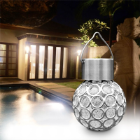 Solar Hanging Led Plastic Ball Bulb Colorful / Pure White Outdoor Garden Yard Path Landscape Decor