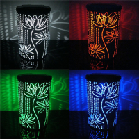 Solar Lotus Pattern Iron Color Changing Led Light For Garden Gate Bedroom Decor