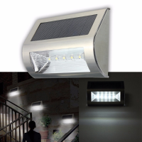 Solar Power 5 Led Waterproof Wall Light Outdoor Garden Path Yard Landscape Lamp