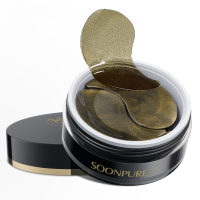 Soonpure 60pcs Black Gold Collagen Eye Mask Aquagel Anti Wrinkle Ageless Eyes Bags Dark Circles Puff