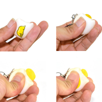 Squeeze Lazy Egg Yolk Stress Reliever Phone Bag Strap Pendent 4cm