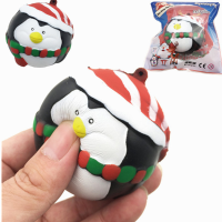 Squishyfun Squishy Penguin Snowman Christmas 7cm Slow Rising With Packaging Collection Gift Decor