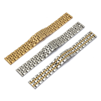 Stainless Steel 20mm Width 3 Colors 7 Beads Watch Band