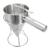 Stainless Steel Donut Cupcake Waffle Batter Funnel Pancake Dispenser With Rack