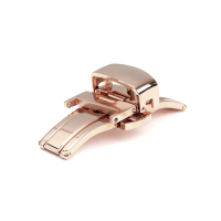 Stainless Steel Double Button Fold Butterfly Watch Band Buckle Clasp