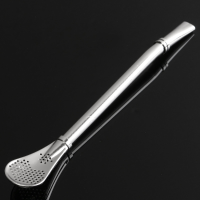 Stainless Steel Filtering Drink Straw Spoon For Tea Filter Milkshakes