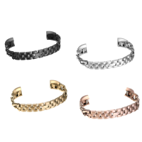 Steel Watch Bands Chain Strap Belt Buckle Replacement For Fitbit Alta Tracker Band