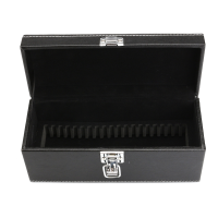 Storage Box Case Coin Holder Black Pu Leather For Slab Certified Coin 20pcs Capsules