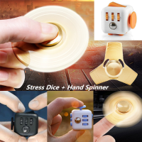 Stress Dice And Gold Fidget Hand Spinner Gadget Tri Spinner Finger Reduce Stress Gadget