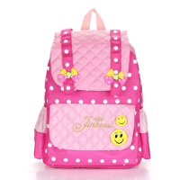 Students Girls Cartoon Nylon Backpack Casual Cute Smile School Bag Grade 1 3