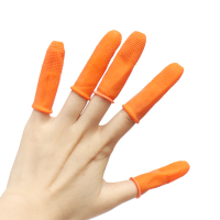 Suleve™ Fc01 100pcs Orange Anti Slip Latex Finger Cot Rubber Fingertip Anti Static Protective Finger Gloves