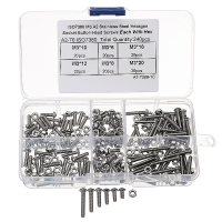Suleve™ M3sh2 M3 Stainless Steel Hex Socket Button Head Cap Screws Bolts Nuts Assortment 240pcs