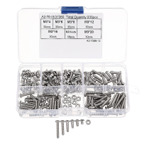 Suleve™ M3sh3 M3 Stainless Steel Hex Socket Button Head Cap Screws Bolts Nuts Assortment 230pcs