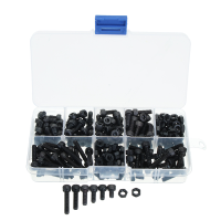 Suleve™ M4ch1 M4 Carbon Steel Hex Socket Cap Screws Bolts Nuts Assortment Kit 250pcs