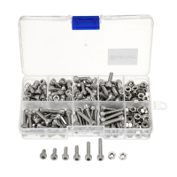 Suleve™ M4sh1 M4 Stainless Steel Hex Socket Head Cap Screws Bolts Nuts Assortment Kit 250pcs
