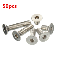 Suleve™ M4sh2 50pcs Metric M4 Stainless Steel Countersunk Flat Head Hex Socket Cap Screw Bolts
