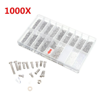 Suleve™ Mxas1 1000pcs Glasses Sunglass Spectacles Screws Nut Repair Kit With A Plastic Case