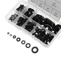 Suleve™ MXNW1 500pcs White Black Flat Nylon Washer Lock Washers Gasket Kit M2 M8