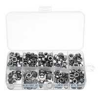 Suleve™ Mxsn2 255pcs Stainless Steel Nylon Lock Nuts Full Nuts Washers Kit M4 M5 M6