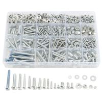 Suleve™ Mxsp1 M3 M4 M5 M6 Stainless Steel Phillips Round Head Screws Nuts Flat Washers Assortment Kit 900g