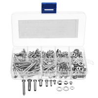 Suleve™ Mxsp4 M3/m4/m5 Stainless Steel Phillips Round Head Screws Nuts Washers Assortment Kit 250g