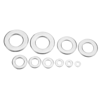 Suleve™MXSW1 400Pcs 304 Stainless Steel Flat Washer Round Assortment Set M2/2.5/3/4/5/6/8/10
