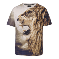Summer Men's Fashion Casual 3d Lion Print Short Sleeve T Shirt Loose Soft Comfortable T Shirt