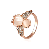 Sweet Angel Opal Ring Clothing Accessories Rose Gold Plated Anallergic Jewelry For Women