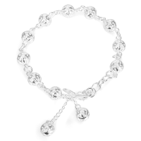 Sweet Silver Plating Hollow Out Beads Chain Bracelet Women Jewelry