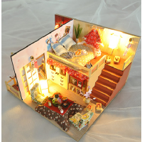 T Yu TD12 DIY Kits Sakura Monogatari House With LED+Cover House Furniture Model Assembling