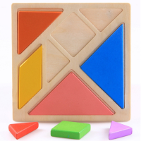Tangram Puzzle Wooden Learning Geometry Educational Toy 13×13cm