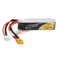 Tattu 7.4V 450mah 75c 3.33Wh 2s Xt30 Plug Lipo Battery For Rc Racing Drone