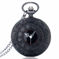 Tiedan P427 Retro Punk Style Roman Number Jewelry Collection Quartz Chain Pocket Watch