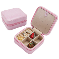 Travel Snake Pu Leather Jewelry Storage Earrings Box Case