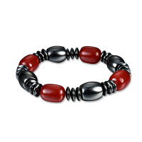 Trendy Black Magnet Stone Healing Jewelry Red Agate Bracelet For Men Women