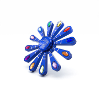 Twelve Leaves Blue Rotating Fidget Hand Spinner Adhd Autism Reduce Stress Focus Attention Toys
