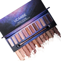 Ucnabe 12 Colors Eye Shadow Palette Shimmer Matte Naked Long Lasting Ultra Smooth Brush